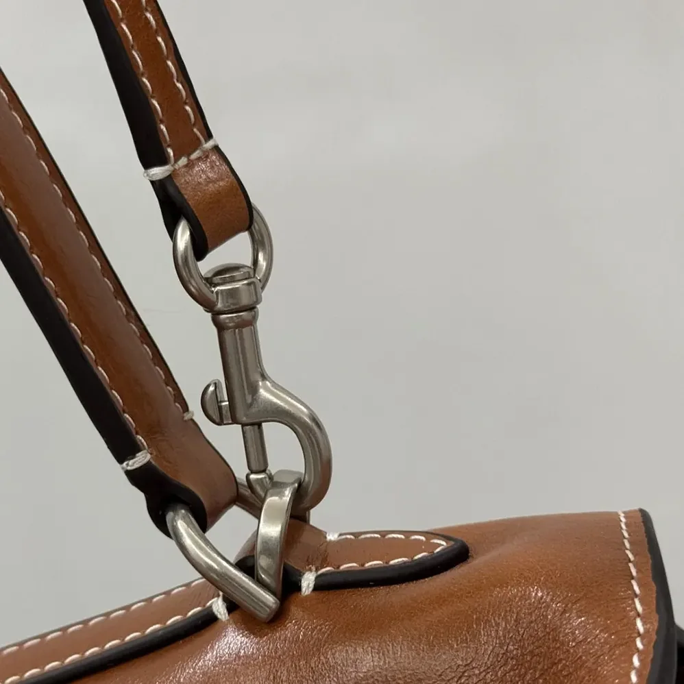 Balenciaga Rodeo Handbag Mini in Tan Cowboy Vegetable Tanned Lambskin Aged for Women in silver Hardware
