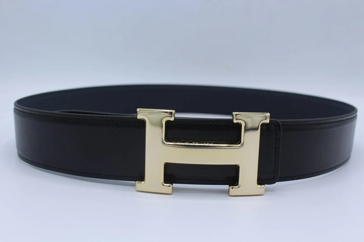 H Buckle Belt Reversible Dark Blue&Black Belt