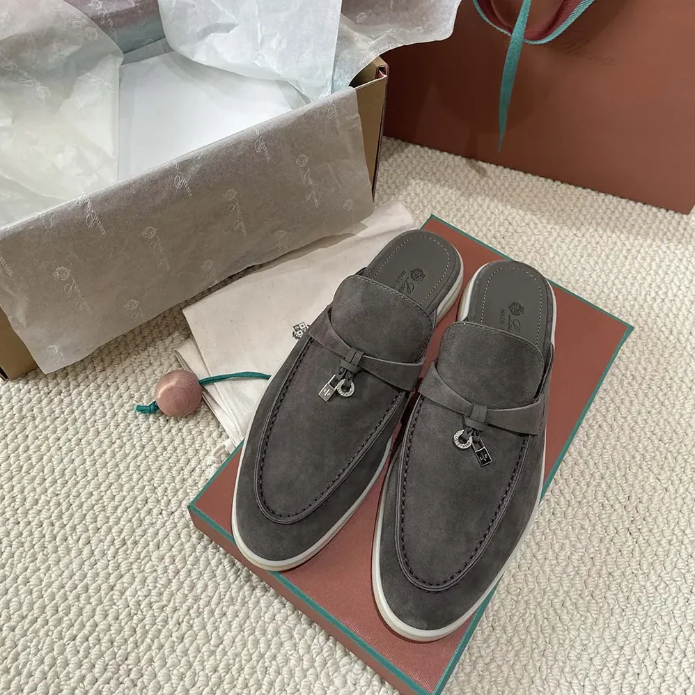 Loro Piana Babouche Charms Walk Loafers for Unisex in Gray