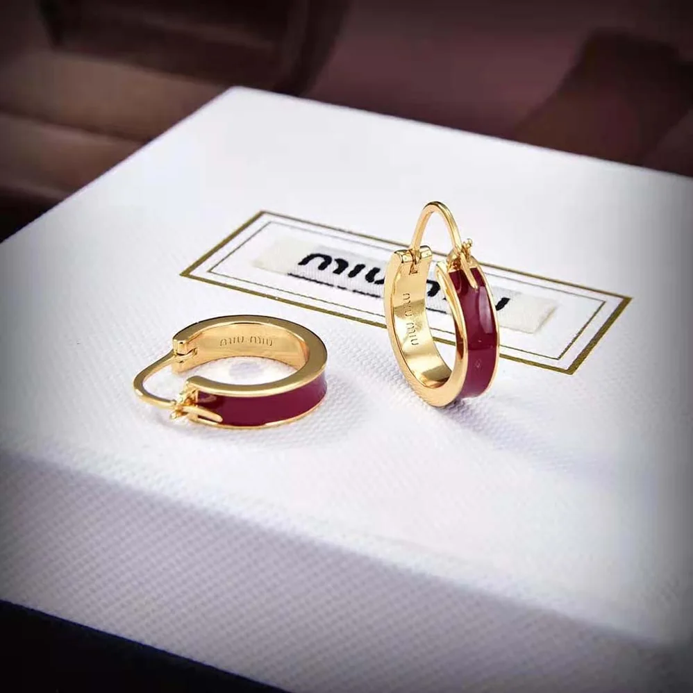 Miu Miu Enameled Metal Earrings for Women Miu Miu Enameled Metal Earrings for Women