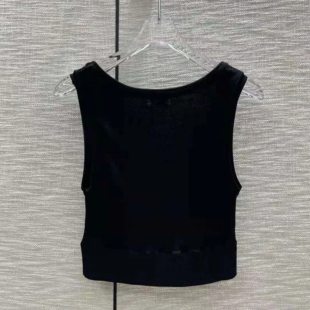 Miu Miu Viscose Top with Intarsia Logo for Women in Black