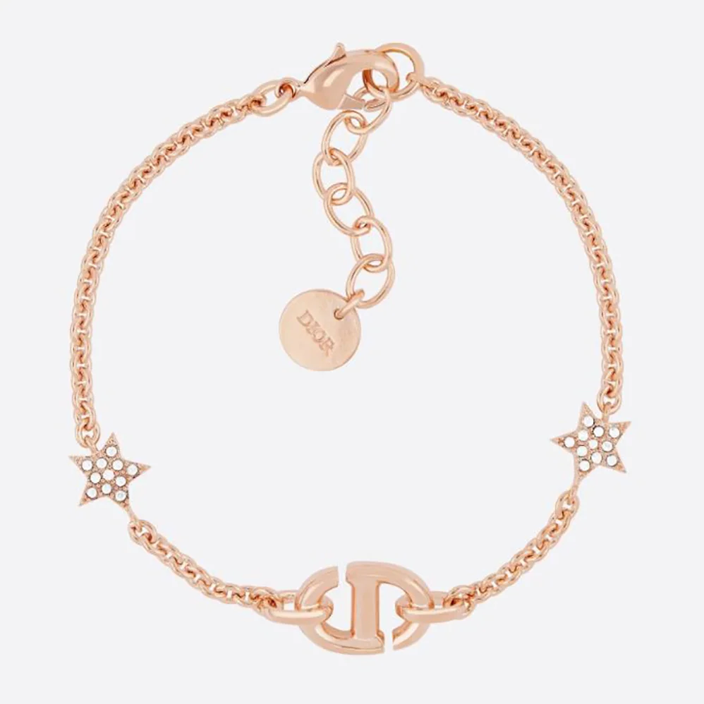 Dior CD Navy Bracelet Rose Gold-Finish Metal and White Crystals for Women