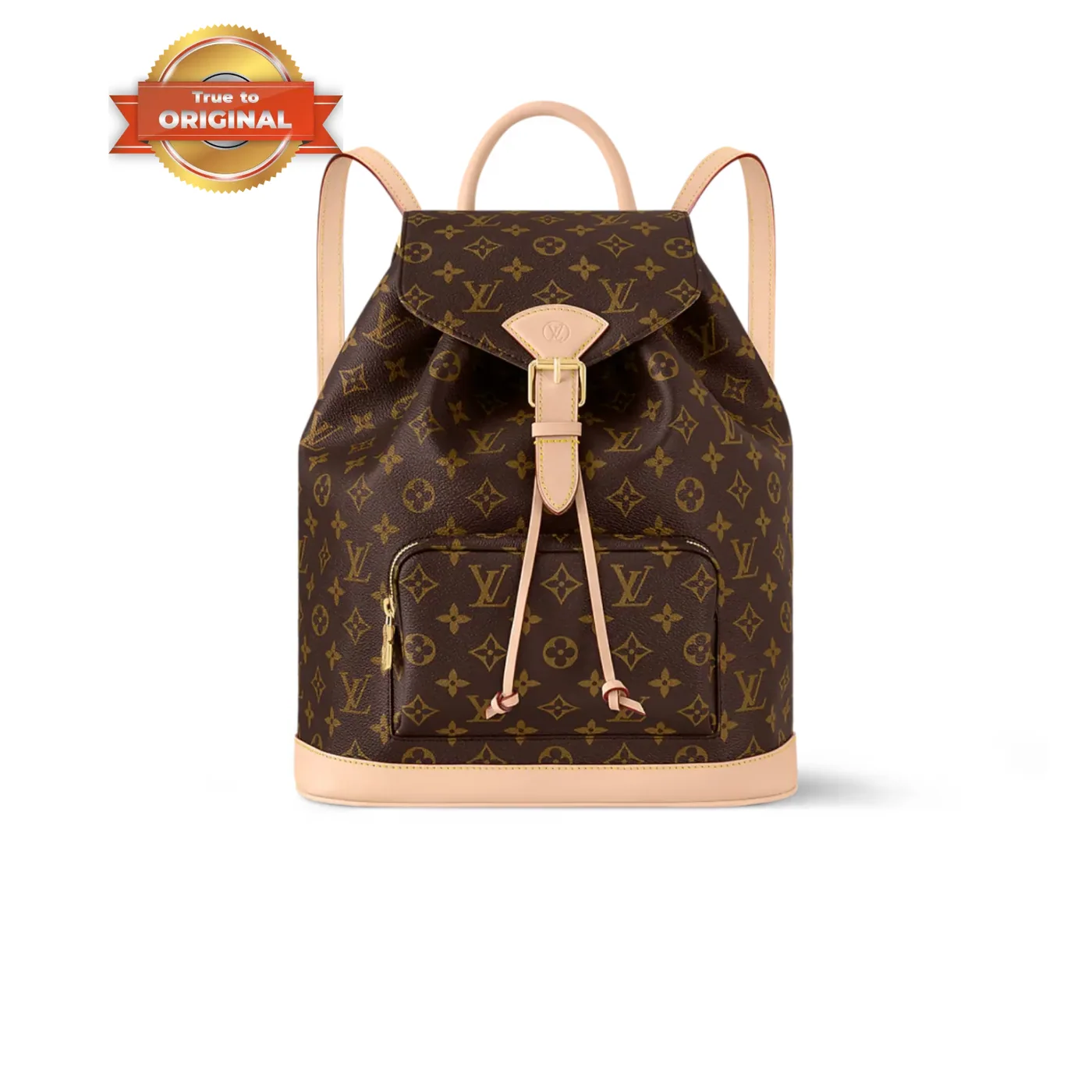 Louis Vuitton Montsouris MM Backpack in Brown Monogram Gold Hardware