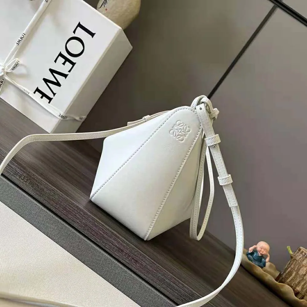 Loewe Mini Hammock Hobo Bag in Classic Calfskin for Women in White Loewe Mini Hammock Hobo Bag in Classic Calfskin for Women in White