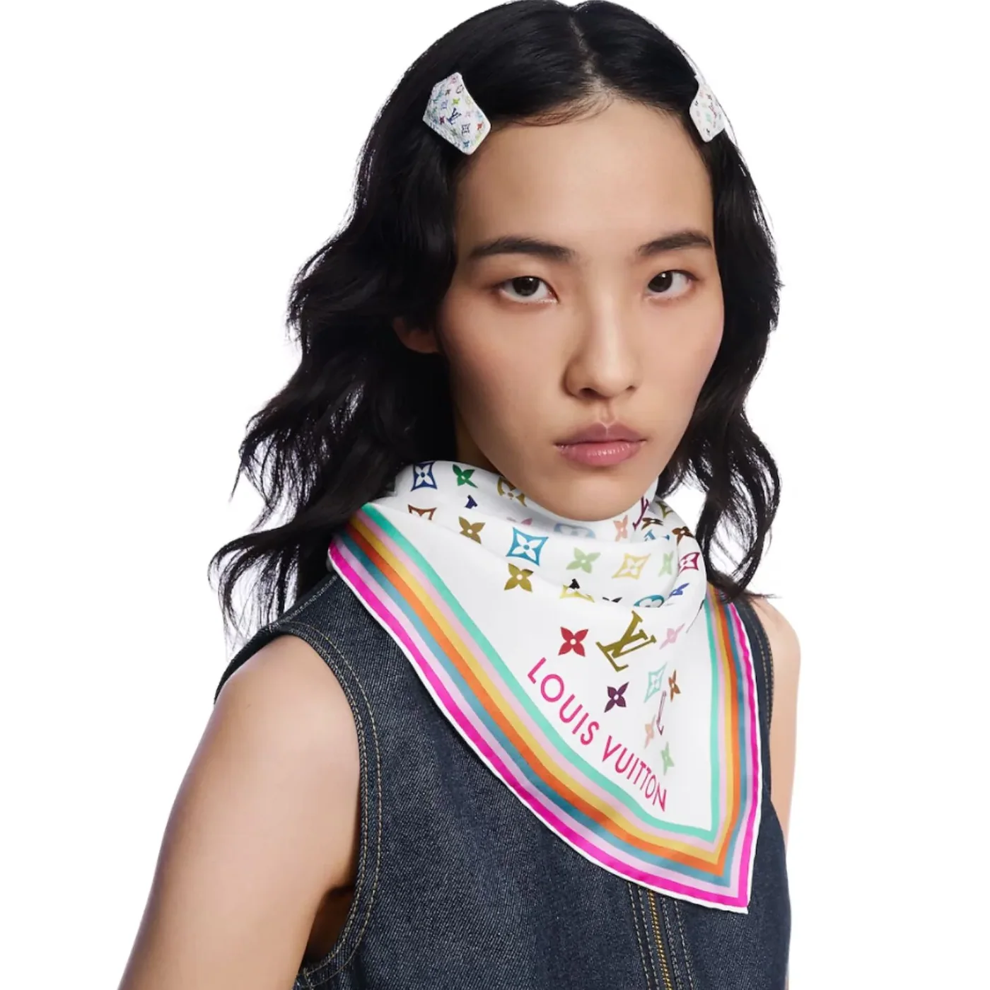 Louis Vuitton LV x TM Monogram Multicolor Square 90 Blanc