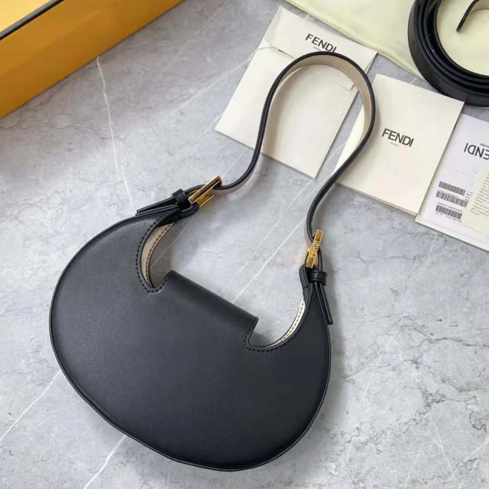 Fendi Cookie Black Leather Mini Bag for Women