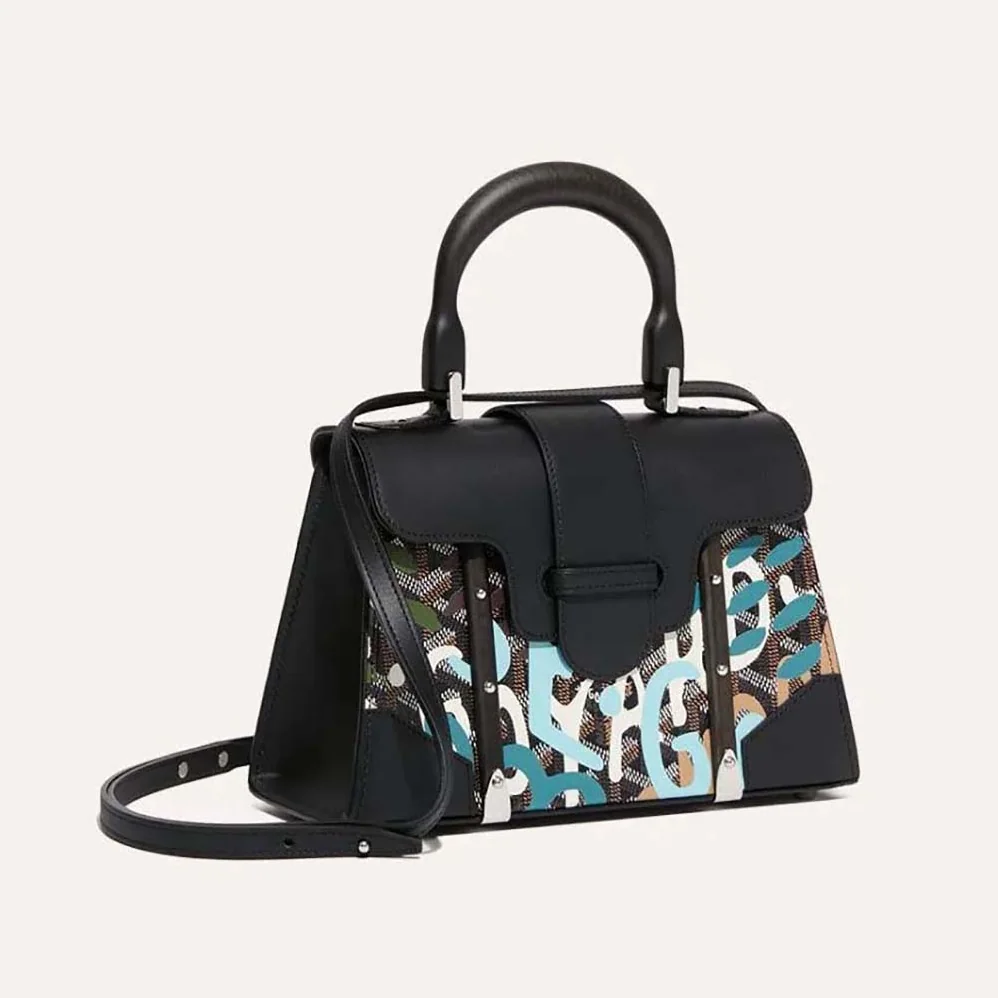 Goyard Saïgon Structuré Mini Bag Lettres Camouflage for Women in Blue Goyard Saïgon Structuré Mini Bag Lettres Camouflage for Women in Blue