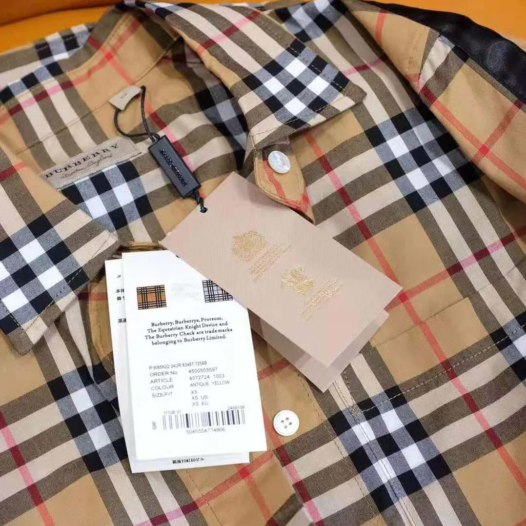 Burberry Satin Stripe Vintage Check Shirt for Women in Brown Burberry Satin Stripe Vintage Check Shirt for Women in Brown