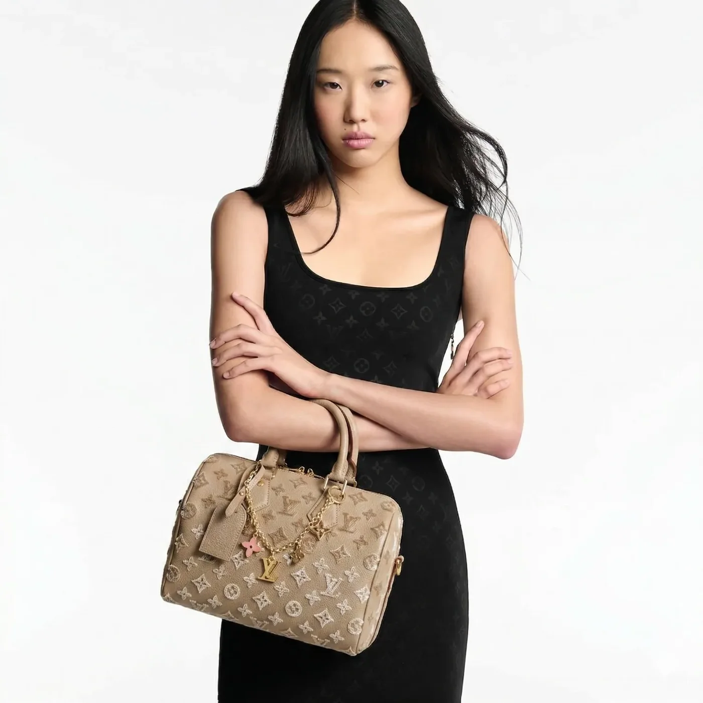 Louis Vuitton Speedy Bandouliere 25 Top Handle Bag in Light Brown