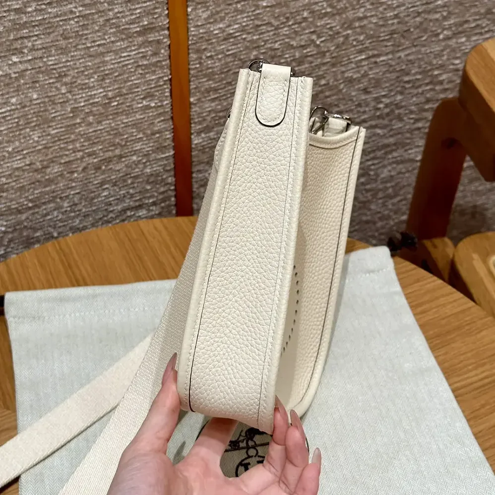 Hermes Evelyne 16 Amazone in Clemence Leather for Women in White/Silver