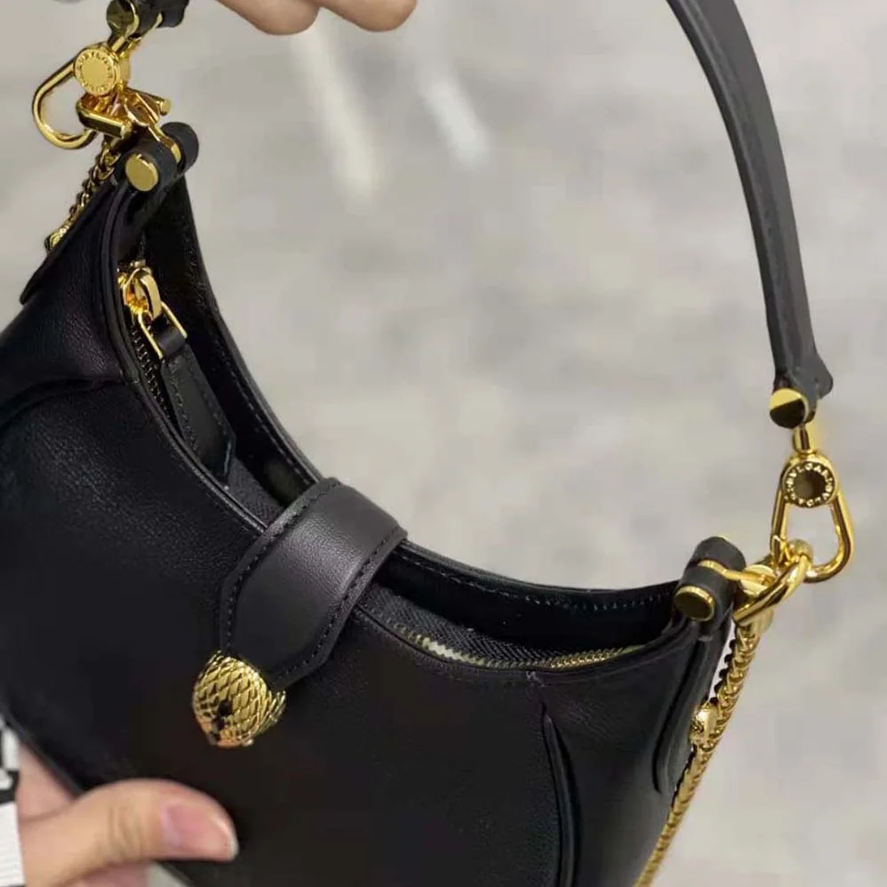 Bvlgari Serpenti Ellipse Shoulder Bag for Women in Black