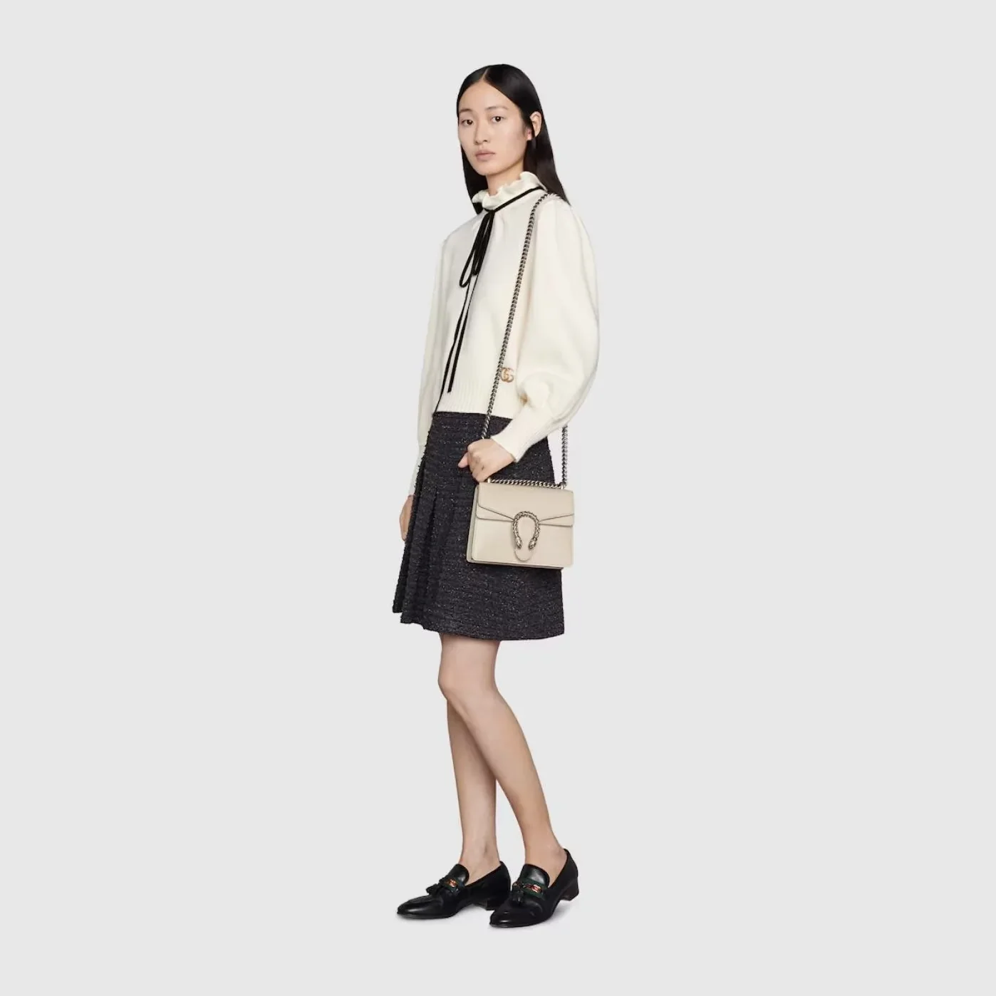 Gucci Dionysus Mini Shoulder Bag in White Silver Hardware Gucci Dionysus Mini Shoulder Bag in White Silver Hardware