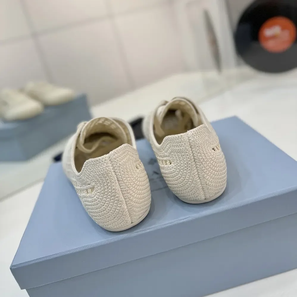Prada Collapse Crochet Laced Sneakers for Unisex in White Prada Collapse Crochet Laced Sneakers for Unisex in White