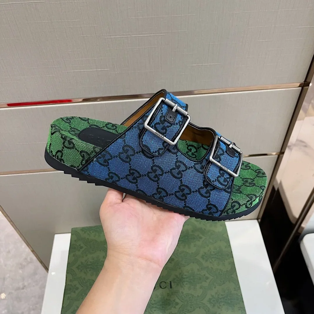 Gucci Slide Sandal With Straps Blue 2HK60 Gucci Slide Sandal With Straps Blue 2HK60