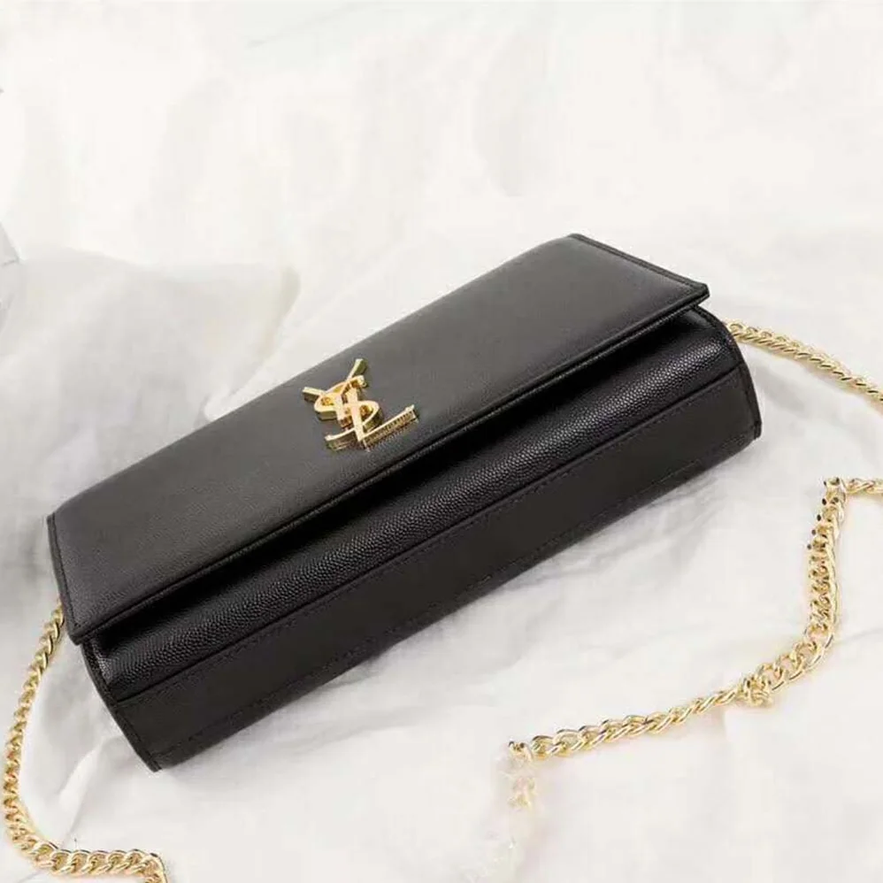 Saint Laurent YSL Kate Medium Grain De Poudre Embossed for Women in Gold