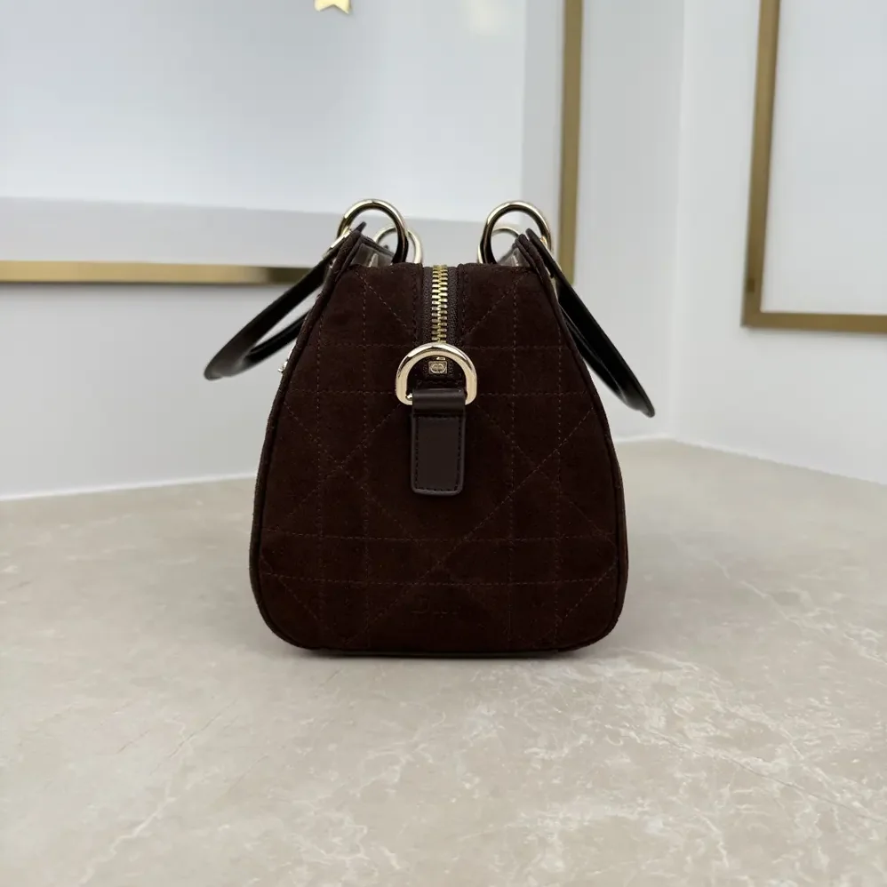 Dior Small Dior Granville Bag Chocolate Flat Macrocannage Suede Calfskin for Women Dior Small Dior Granville Bag Chocolate Flat Macrocannage Suede Calfskin for Women