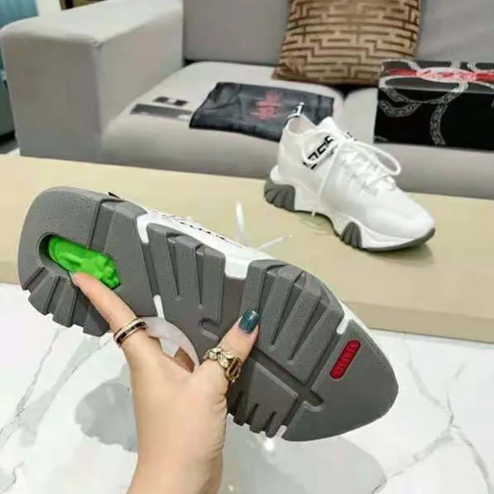 Versace Squalo Knit Sneakers for Women in White
