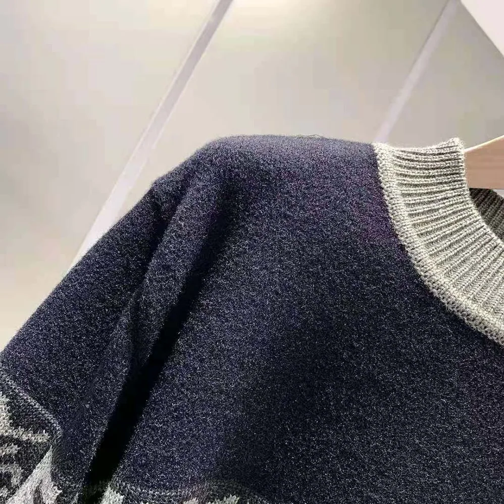 Fendi Black wool Sweater with High Collar and Long Sleeves for Men