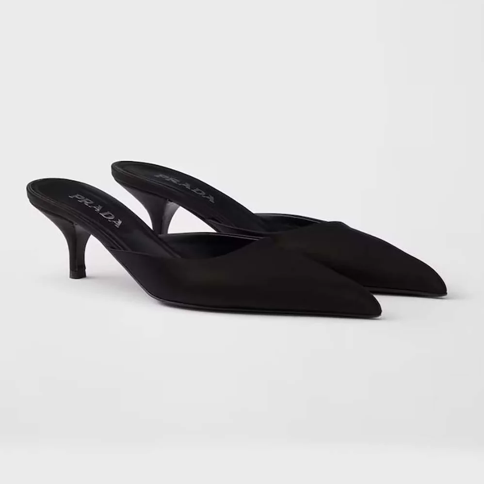 Prada Mules De Satén for Women in Black