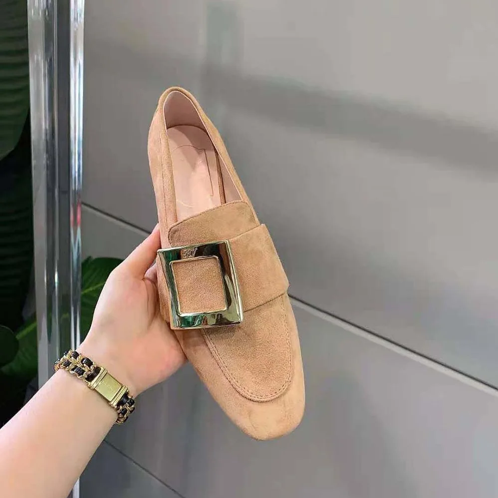 Roger Vivier Soft Metal Buckle Loafers in Suede for Women Roger Vivier Soft Metal Buckle Loafers in Suede for Women
