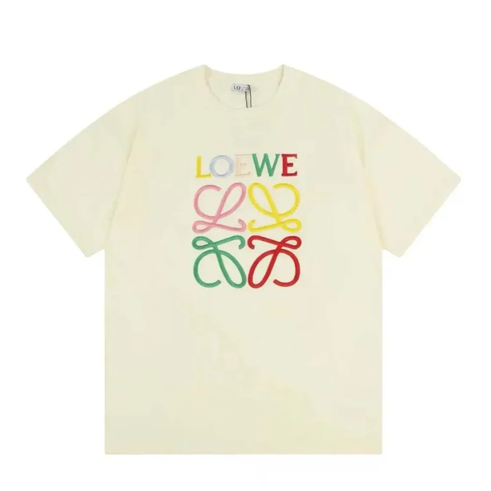 Loewe Glitch Anagram T-shirt in Cotton for Men in White/Red