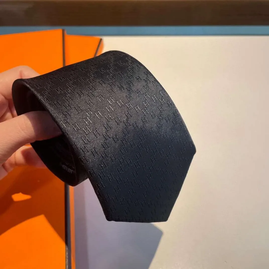 Hermes Faconnee H Tie Black Hermes Faconnee H Tie Black