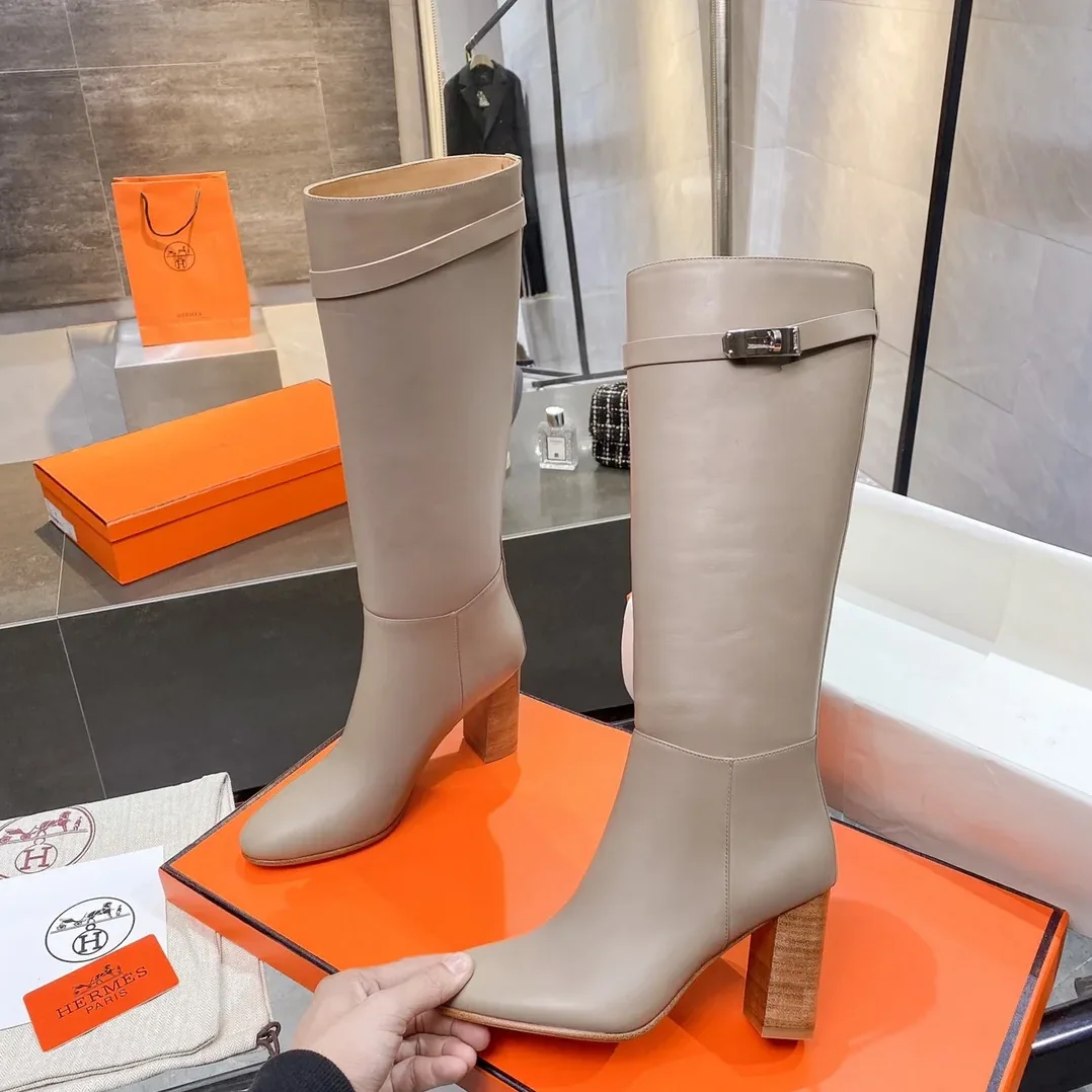 Hermes High Heel Boots Beige / Hermes High Heel Boots Beige /