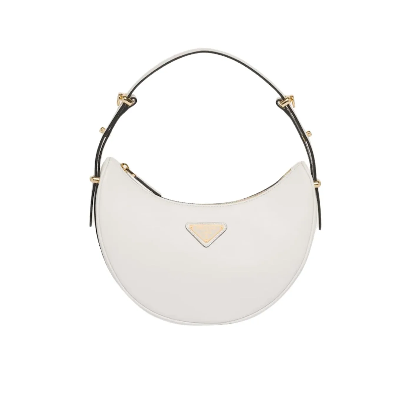 Prada Arqué Leather Shoulder White Bag 1BC194_ASK_F0PG7_V_OOO- / 8.8 Inches Prada Arqué Leather Shoulder White Bag 1BC194_ASK_F0PG7_V_OOO- / 8.8 Inches