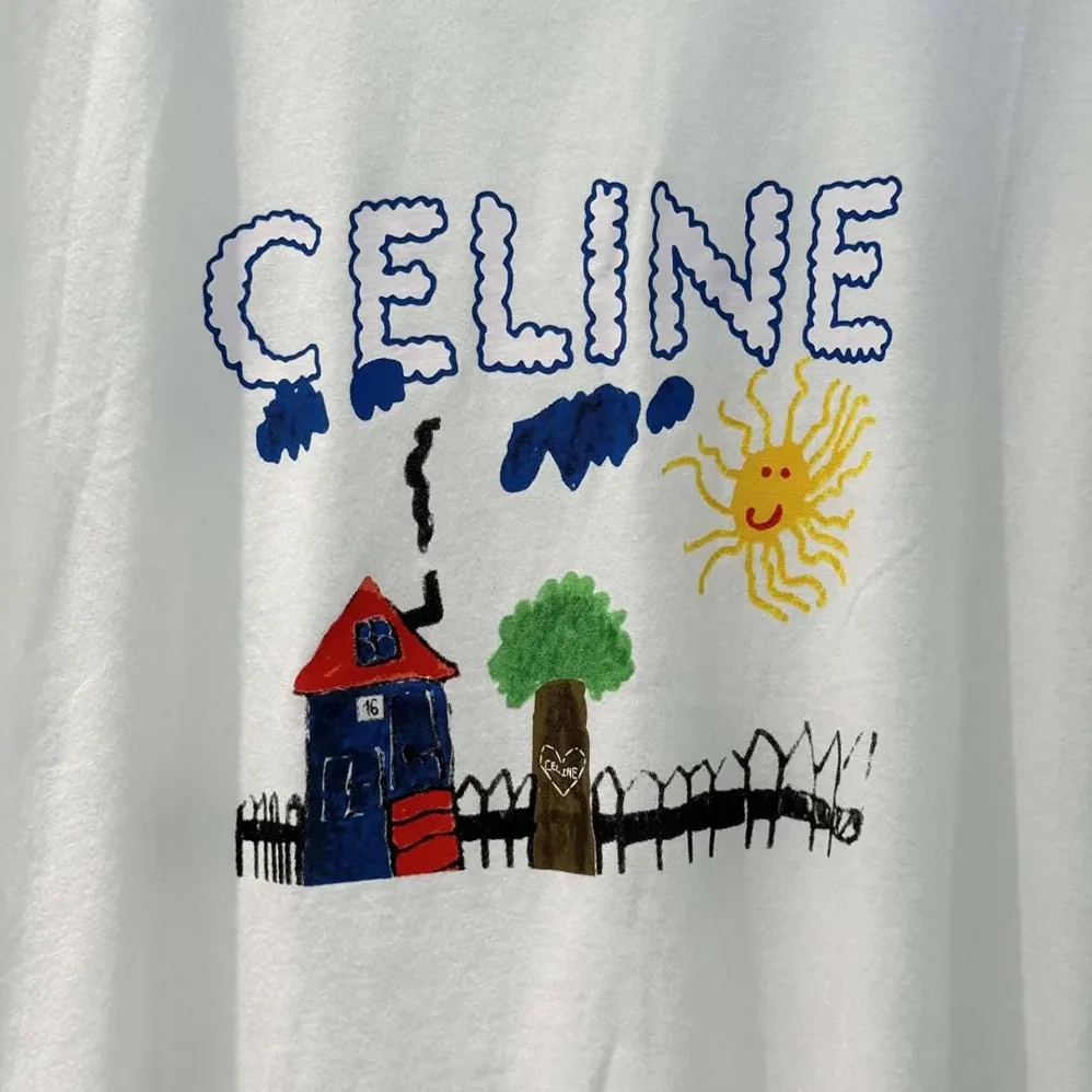 Celine Loose T-Shirt In Cotton Jersey for Men in White Celine Loose T-Shirt In Cotton Jersey for Men in White