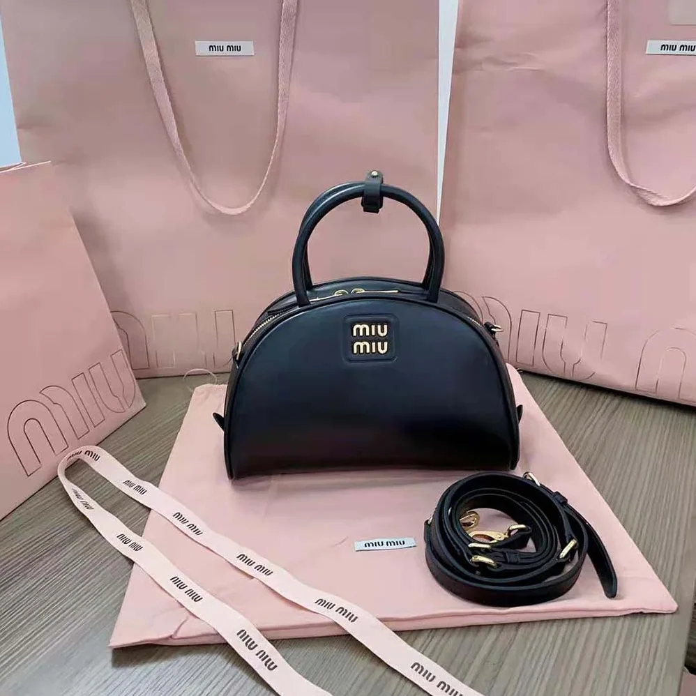 Miu Miu Medium Leather Top-handle Bag for Women in Black