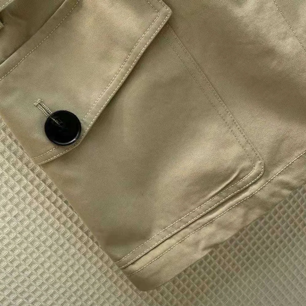 Dior Short-Sleeved Belted Jacket Beige Cotton Gabardine for Women