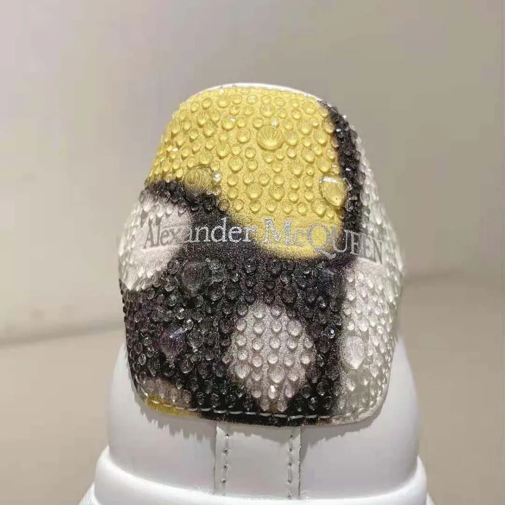Alexander Mcqueen Oversized Sneaker in White for Women in Yellow/Black Alexander Mcqueen Oversized Sneaker in White for Women in Yellow/Black