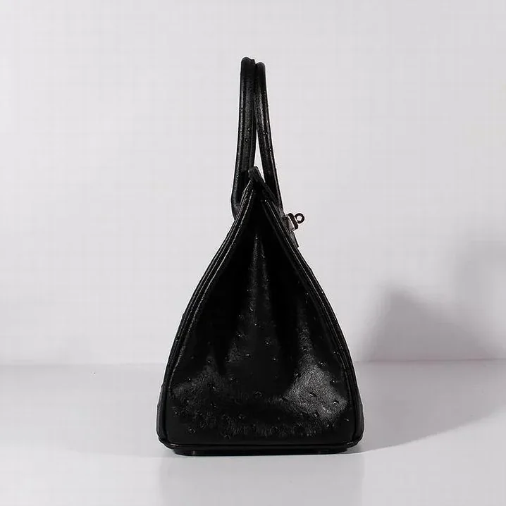 Hermes Birkin With Textures Top Handle Bag in Black Gold Hardware