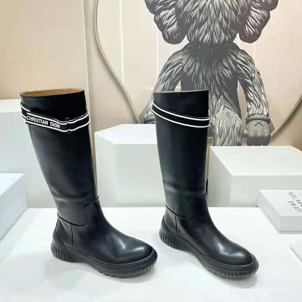 Dior D for Women in Racer Boot Black Calfskin