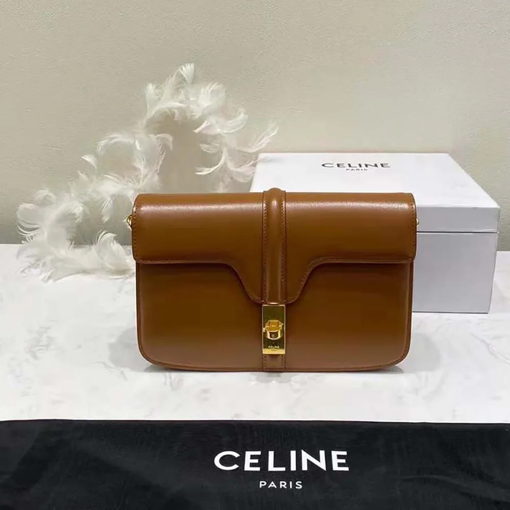 Celine Chain Bag 16 in Satinated Calfskin for Women in Brown Celine Chain Bag 16 in Satinated Calfskin for Women in Brown