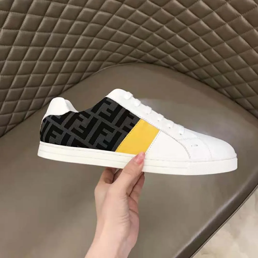 Fendi Sneakers White Leather Low for Men in Tops