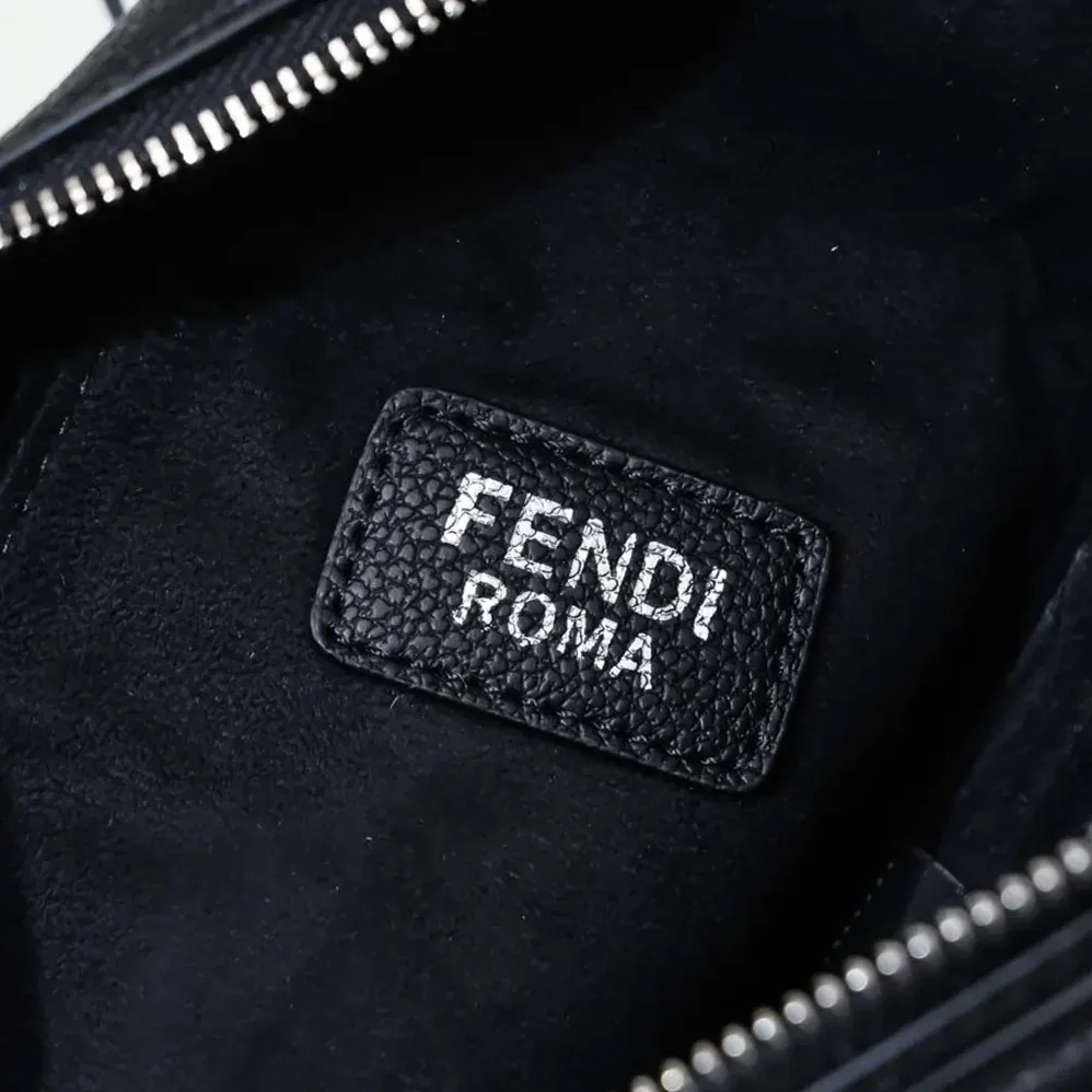 Fendi Roma Leather Fendi Cono One-shoulder Backpack in Black Leather for Men Fendi Roma Leather Fendi Cono One-shoulder Backpack in Black Leather for Men