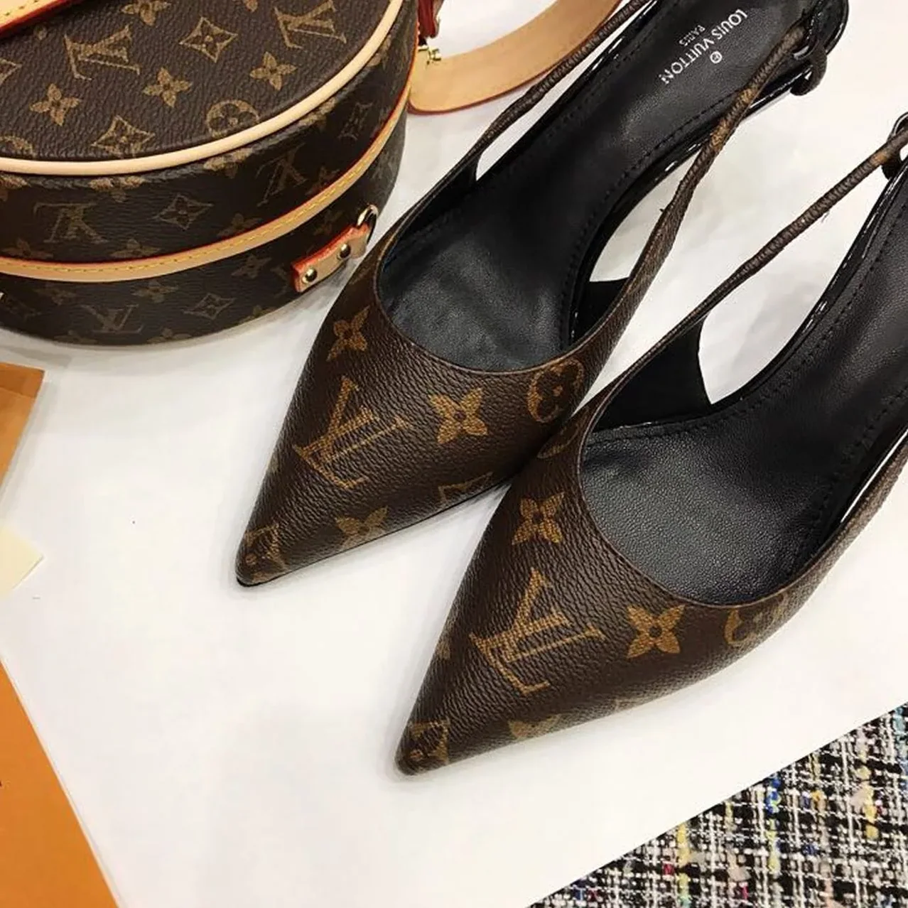 Louis Vuitton Chérie Slingback Pump 1A5BPP Brown
