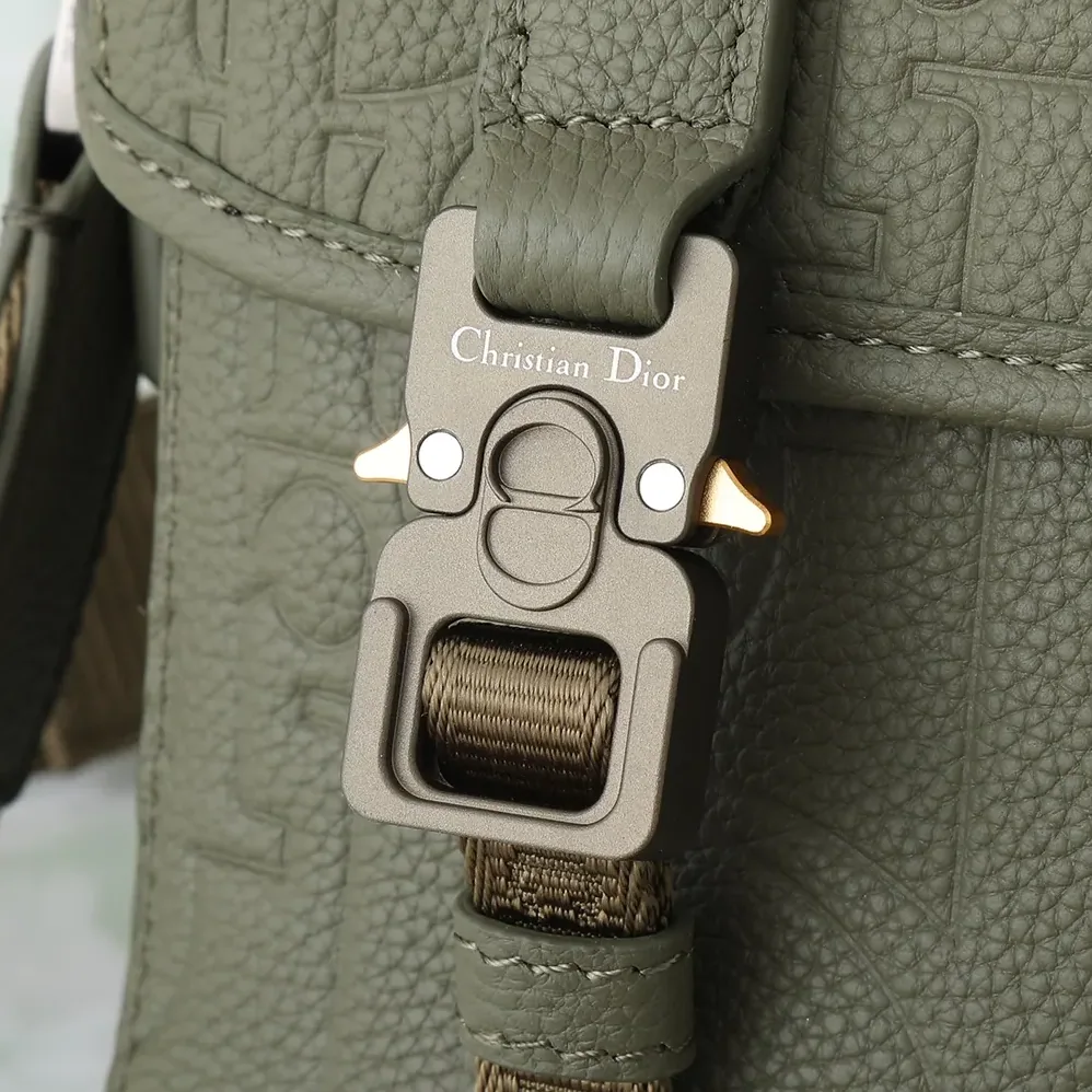 Dior Hit the Road Messenger Bag with Flap Khaki Dior Gravity Leather for Men