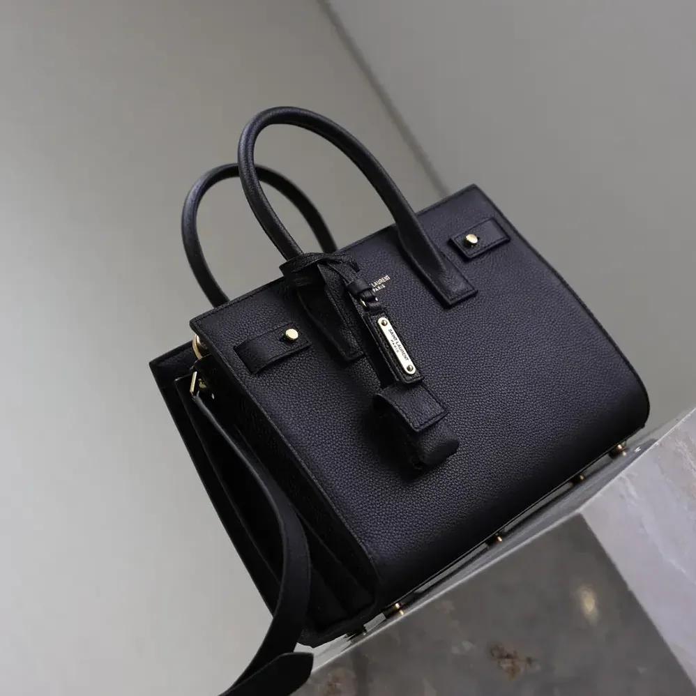 Saint Laurent YSL Baby Sac De Jour In Supple Grained Leather for Women in Black Saint Laurent YSL Baby Sac De Jour In Supple Grained Leather for Women in Black