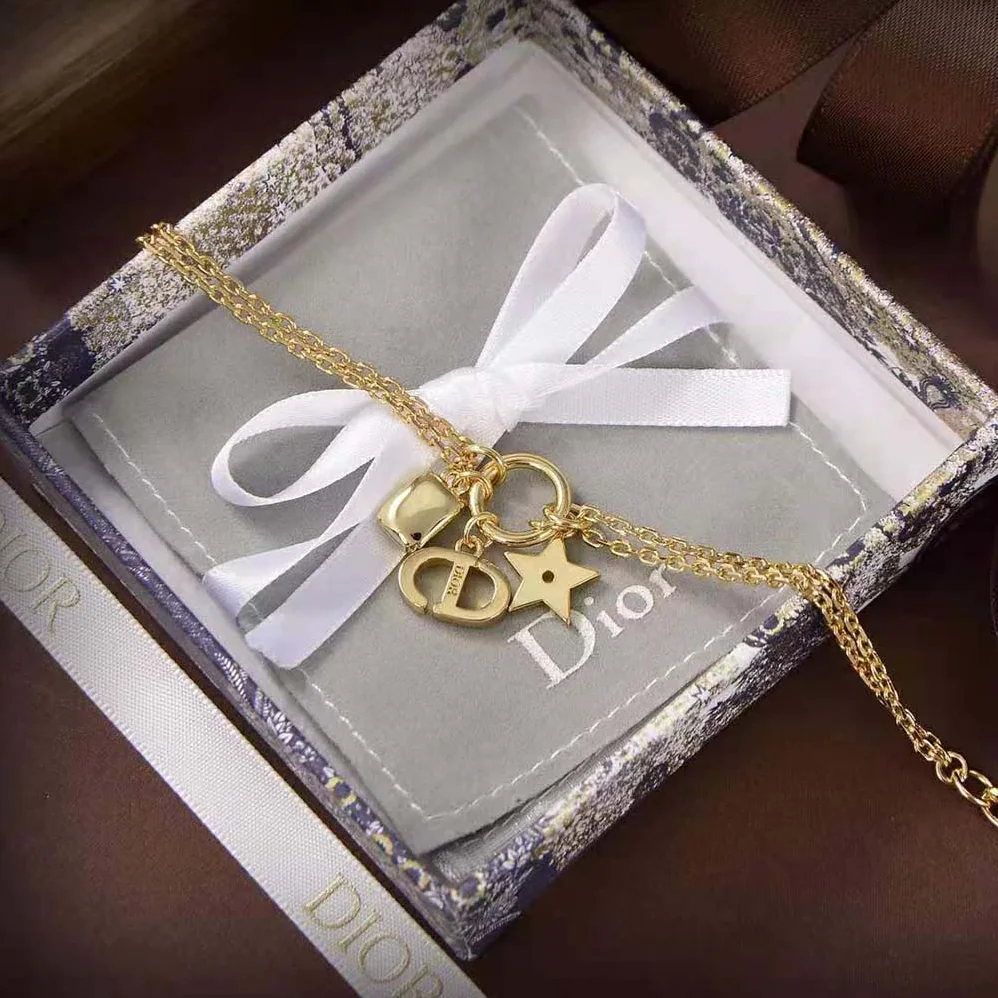 Dior Petit CD Bracelet Gold-Finish Metal and White Crystals for Women