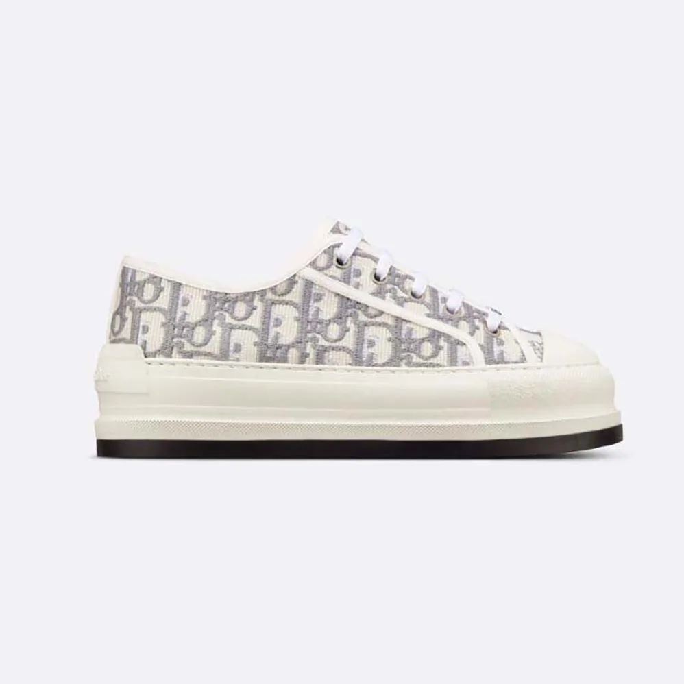 Dior Walk'n'dior Platform Sneaker Stone Gray Dior Oblique Embroidered Cotton for Women Dior Walk'n'dior Platform Sneaker Stone Gray Dior Oblique Embroidered Cotton for Women