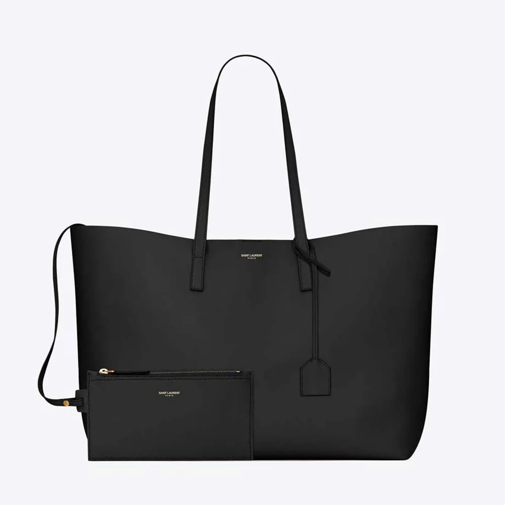 Saint Laurent YSL Shopping Saint Laurent E/W in Supple Leather for Women in Black Saint Laurent YSL Shopping Saint Laurent E/W in Supple Leather for Women in Black