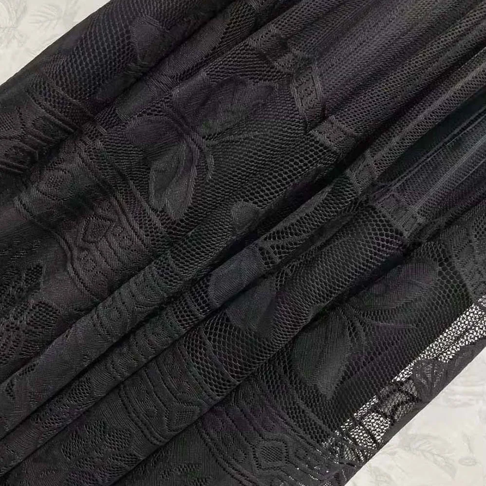 Dior Flared Mid-Length Skirt Black Technical Cotton Lace with D for Women in Lace Butterfly Motif Dior Flared Mid-Length Skirt Black Technical Cotton Lace with D for Women in Lace Butterfly Motif