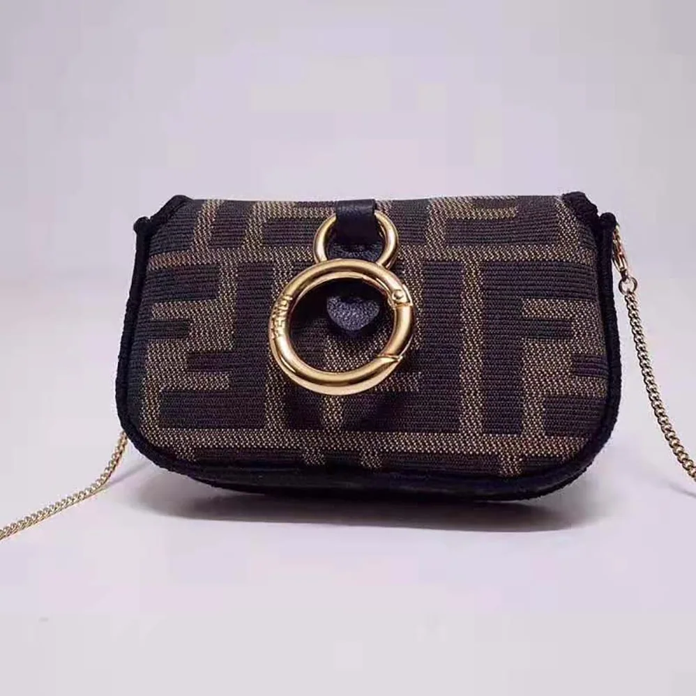 Fendi Nano Baguette Charm Brown Fabric Charm for Women Fendi Nano Baguette Charm Brown Fabric Charm for Women