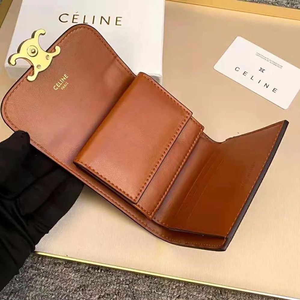 Celine Small Triomphe Wallet in Triomphe Canvas for Women