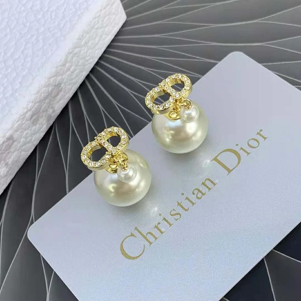 Dior Tribales Earrings Gold-Finish Metal for Women in White