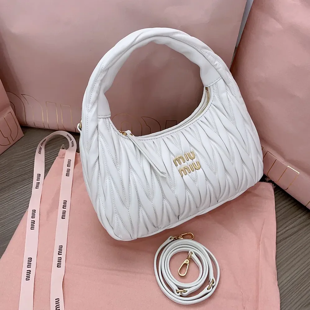 Miu Miu Wander Matelassé Nappa Leather Hobo Bag for Women