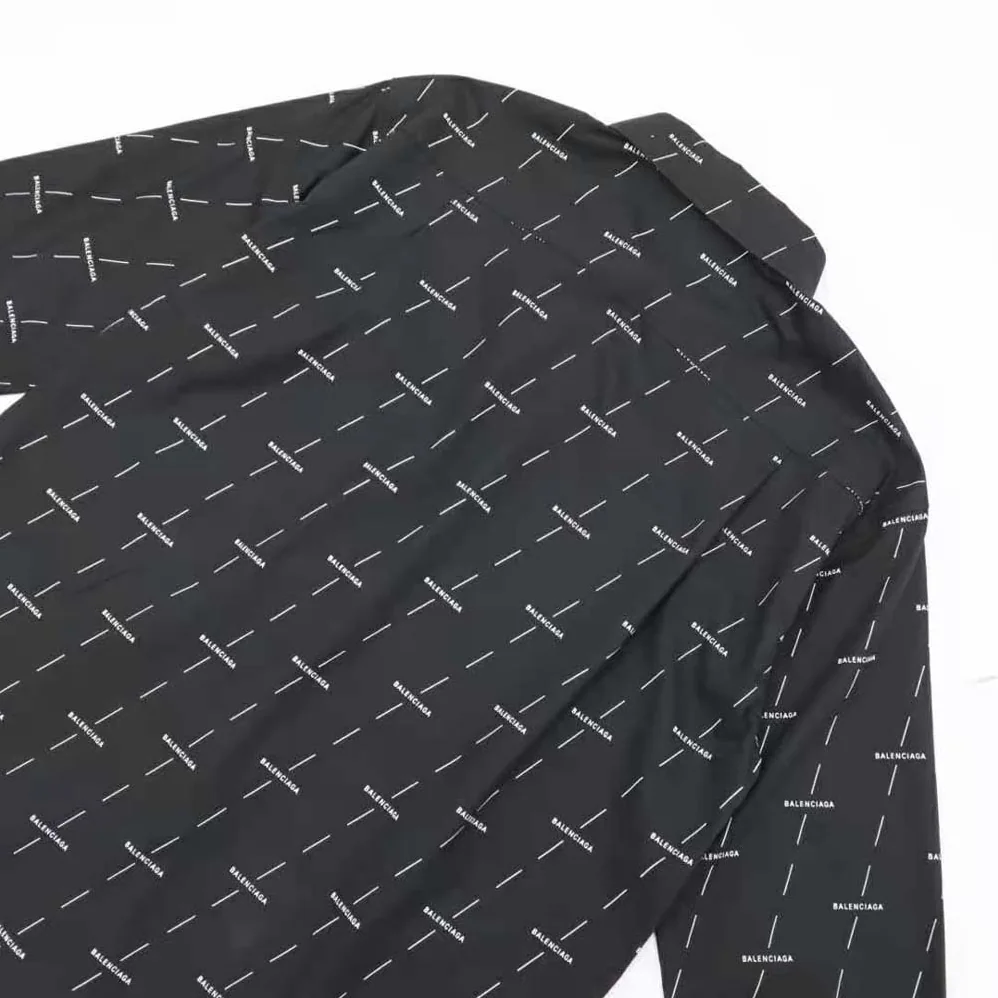 Balenciaga Large Fit Shirt in Black and White Licence Printed Poplin for Women Balenciaga Large Fit Shirt in Black and White Licence Printed Poplin for Women