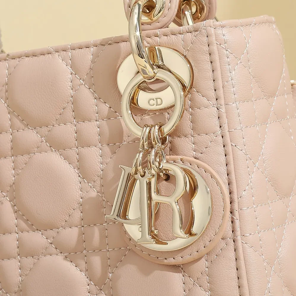 Dior Small Lady Dior My ABCDior Bag Powder Pink Cannage Lambskin for Women